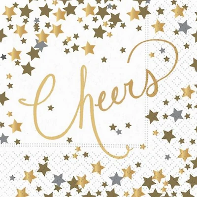 JAM Paper Confetti Cheers Cocktail Napkins, 32ct.