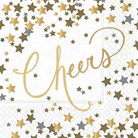 JAM Paper Confetti Cheers Cocktail Napkins, 32ct.