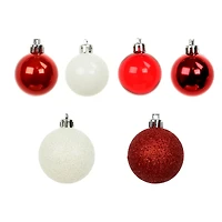 80 Pack Red & White Shatterproof Ball Ornaments by Ashland®
