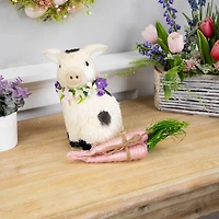 9" Pink Straw Carrot Easter Decorations Set