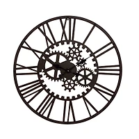 Black Industrial Metal Wall Clock