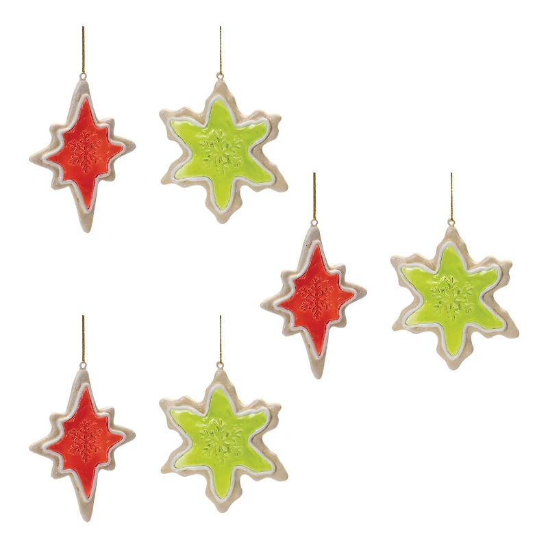 Frosted Cookie Star & Snowflake Ornament Set
