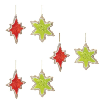 Frosted Cookie Star & Snowflake Ornament Set