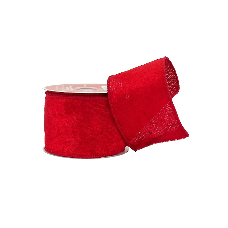 2.5" x 20ft. Red Velvet Wired Ribbon by Celebrate It®