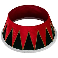 25" Red and Green Drum with White Trim Christmas Tree Collar