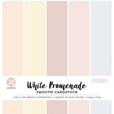 Colorbok® White Promenade Smooth Cardstock Paper Pad, 12" x 12"