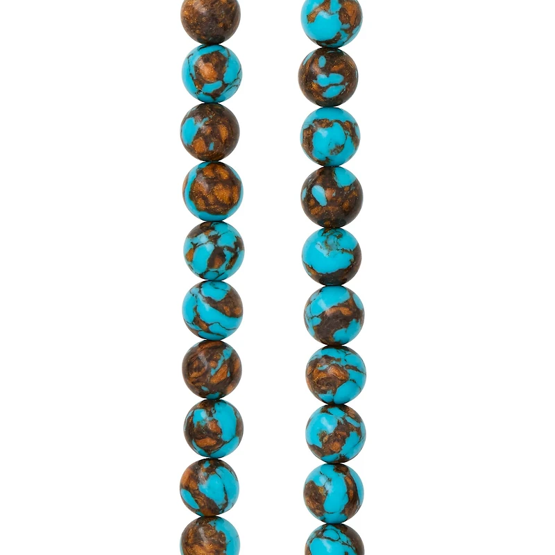 Turquoise Siderolite Round Beads, 8mm by Bead Landing™