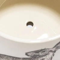 Hello Honey® 6.5" Round Rabbit Stoneware Planter & Scalloped Saucer