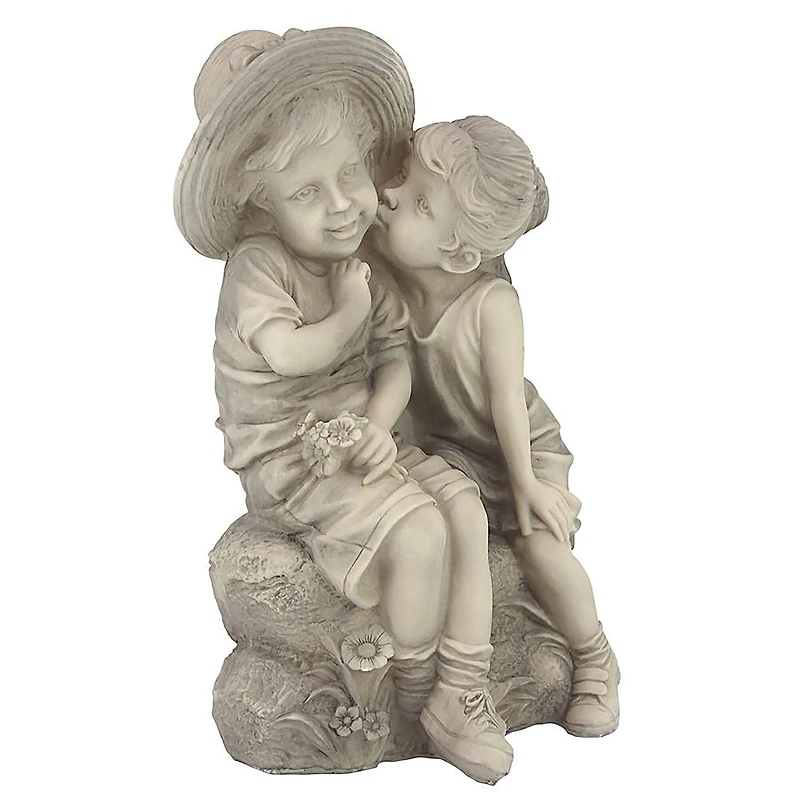 Design Toscano 14" Kissing Boy & Girl Statue