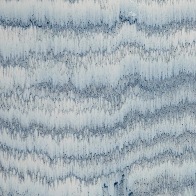 Hello Honey® Blue & White Striped Stoneware Ginger Jar with Reactive Glaze