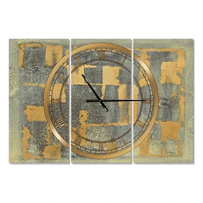 Designart 'Glam Metallic Form Ii Modern Multipanel Wall Clock