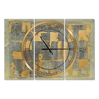 Designart 'Glam Metallic Form Ii Modern Multipanel Wall Clock