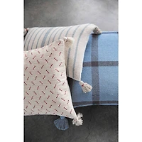 Hello Honey® 20" Embroidered Dots & Tassels Cotton Slub Square Pillow