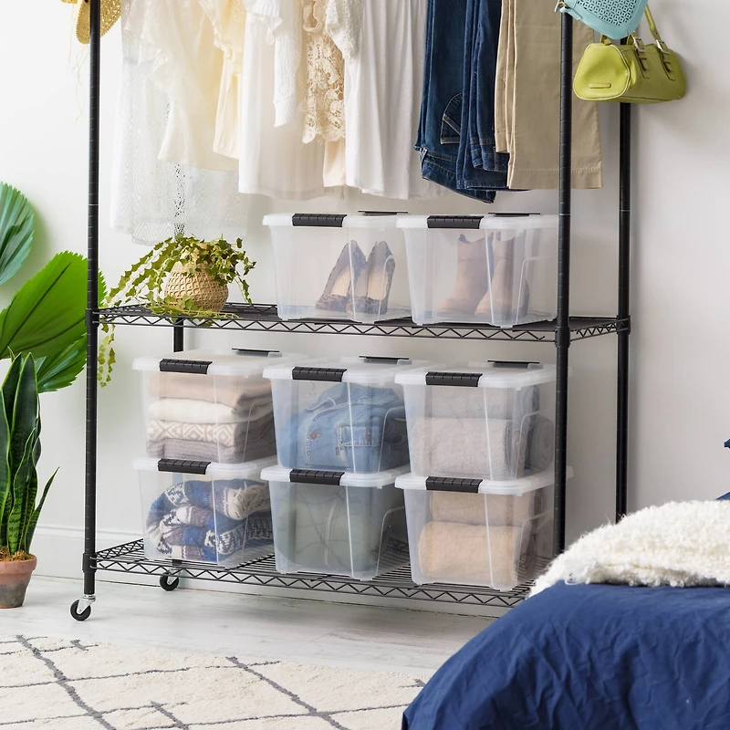 IRIS® 20.5qt. Buckled Clear Boxes with Clear Buckle Lids, 6ct.