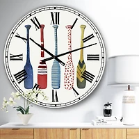 Designart 'Five Paddles Oversized Lake House Wall Clock
