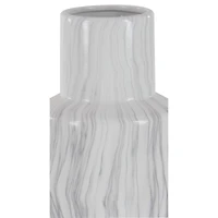 21" White Ceramic Contemporary Vase