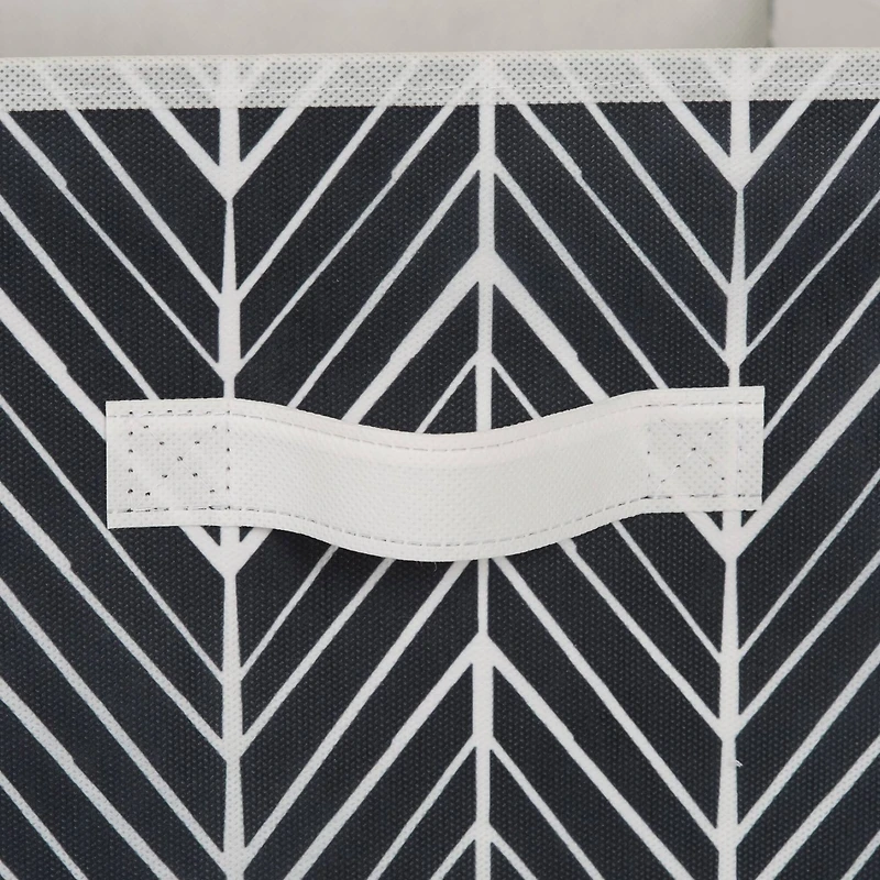 DII® 11" Black Herringbone Storage Cube, 2ct.