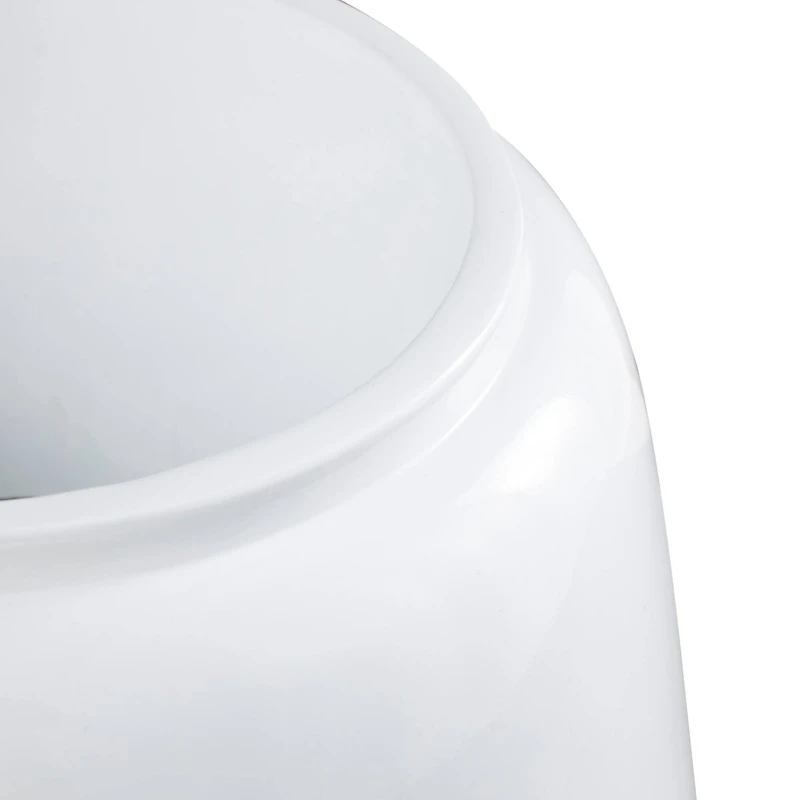 20" White Modern Wide Floor Vase