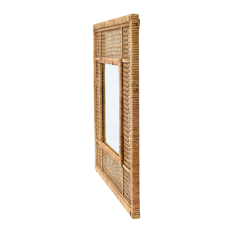 Hello Honey® Natural Square Rattan Framed Wall Mirror