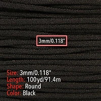 Beadsmith® Fablastic™ 3mm Black Round Spandex Cord