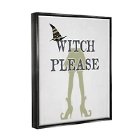 Stupell Industries Witch Please Funny Phrase Framed Floater Canvas Wall Art