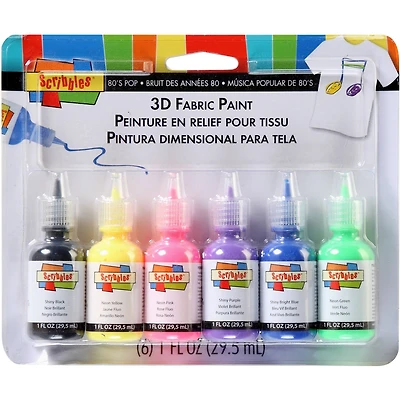 Scribbles® 80's Pop 3D Fabric Paint Set