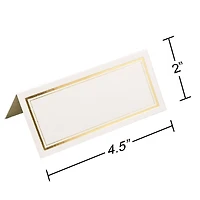 JAM Paper Double Metallic Border Fold-Over Wedding Table Place Cards