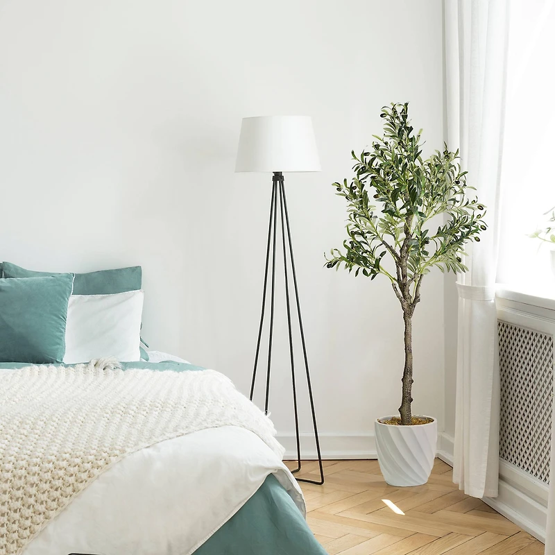 American Art Decor 5ft. Olive Tree in White Ceramic Pot