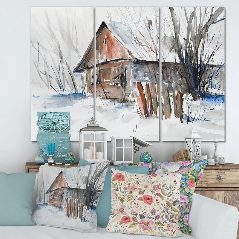 Designart - Old Abandoned Wooden House In Winter Picture