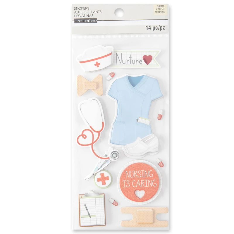 12 Pack: Nurse Dimensional Stickers by Recollections™ Signature™