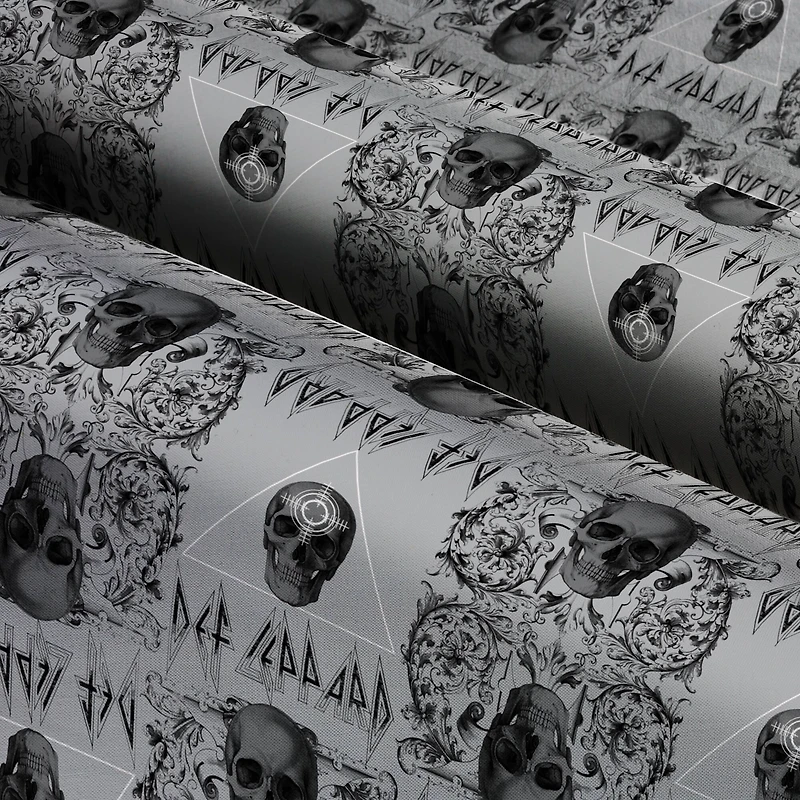 Epic Def Leppard Skulls Cotton Fabric