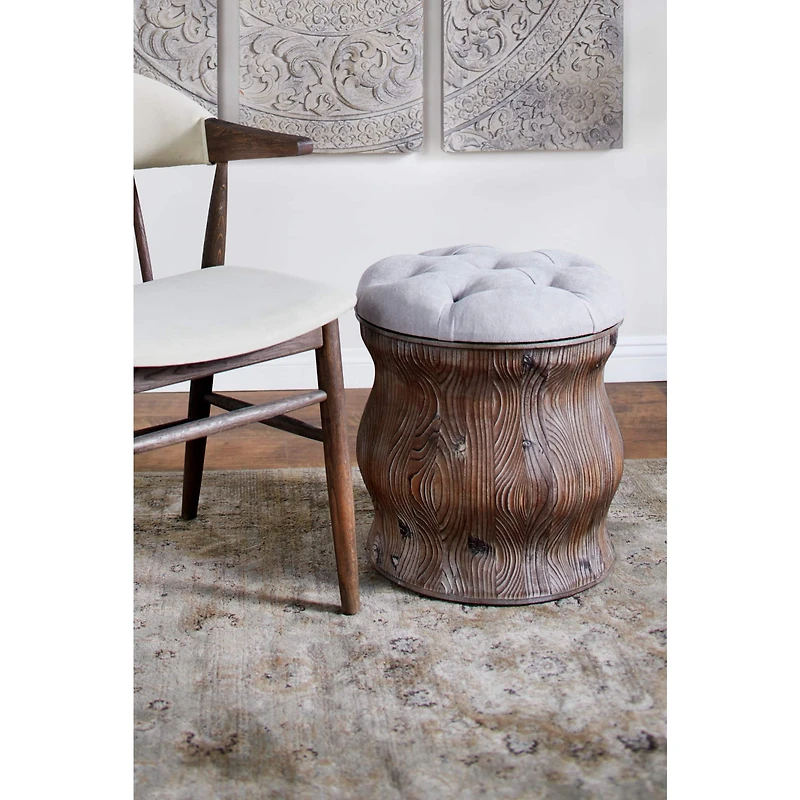 18" Chinese Fir Rustic Stool
