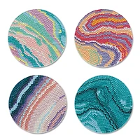 Round Marbled Diamond Art Coaster Kit by Make Market®