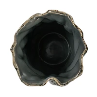 Hello Honey® 7.5" Gray Organic Ceramic Vase with Crackle Glaze