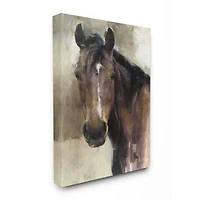 Stupell Industries Masculine Horse Portrait Western Brown Tan Stallion Painting Canvas Wall Art