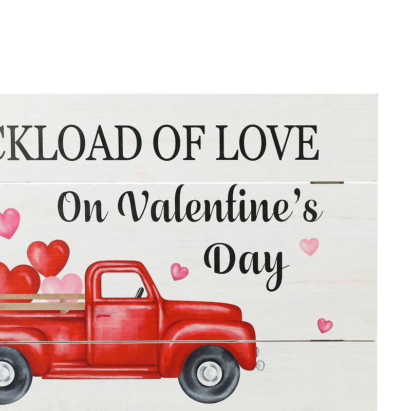 Glitzhome® 24" Wooden Valentine's Truck Wall Sign