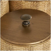 Beige & Gold Woven Paper Decorative Jar Set