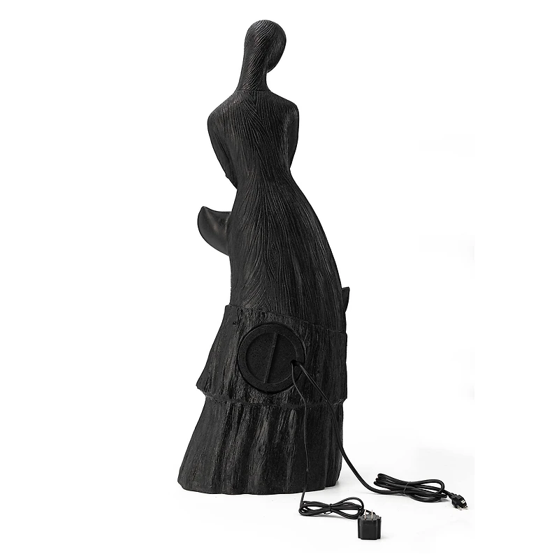 Glitzhome® 39.75" Modern LED 5-Tier Abstract Women Sculpture Outdoor Fountain