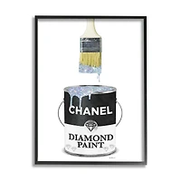 Stupell Industries Glam Pop Fashion Diamond Paint Deluxe Designer Black Framed Wall Art