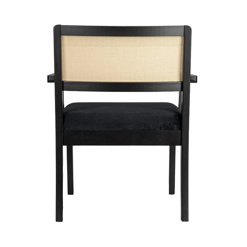 Hello Honey® Crawford Mid-Century Modern Black Solid Wood Arm Chair