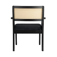 Hello Honey® Crawford Mid-Century Modern Black Solid Wood Arm Chair