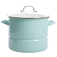 Kenmore® 16qt. Blue Stainless Steel Pot with Steamer Insert and Glass Lid