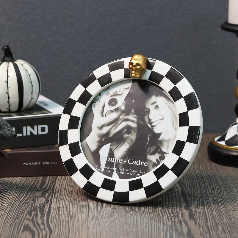 5" Black & White Skeleton Photo Frame by Ashland®