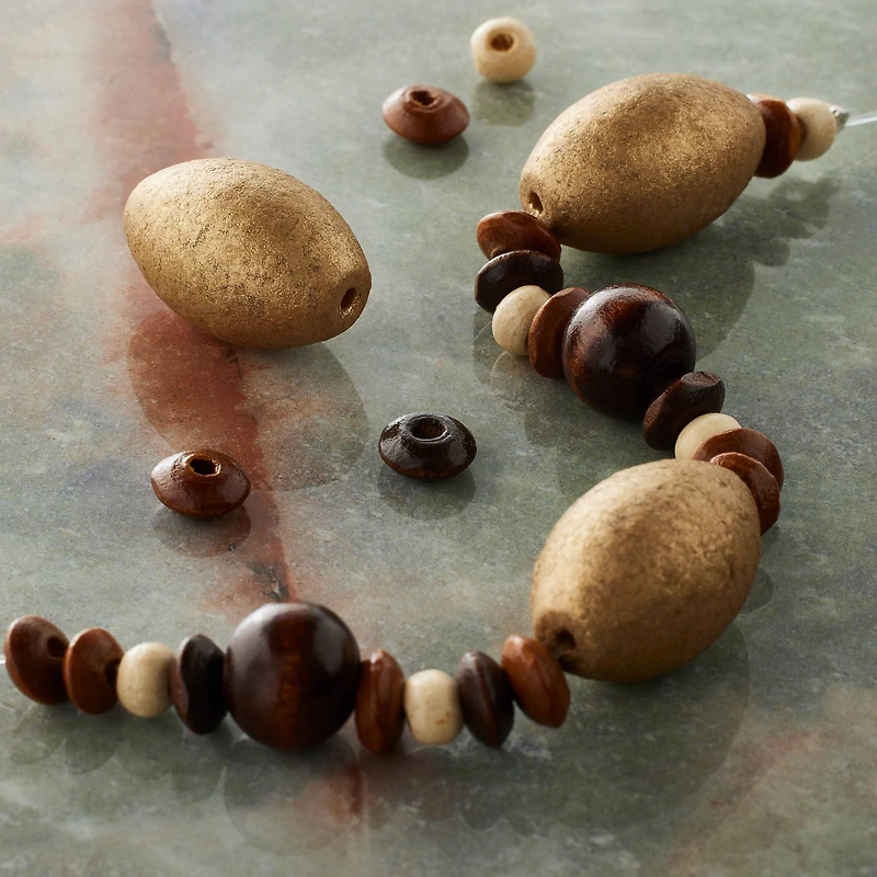 Mixed Wood & Glass Beads by Bead Landing®
