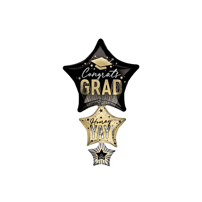SuperShape® XL® 42" Stripes on Stripes Grad Stars Foil Balloon