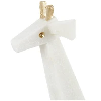 White Polystone Elephant & Giraffe Cubist Inspired Sculpture Set