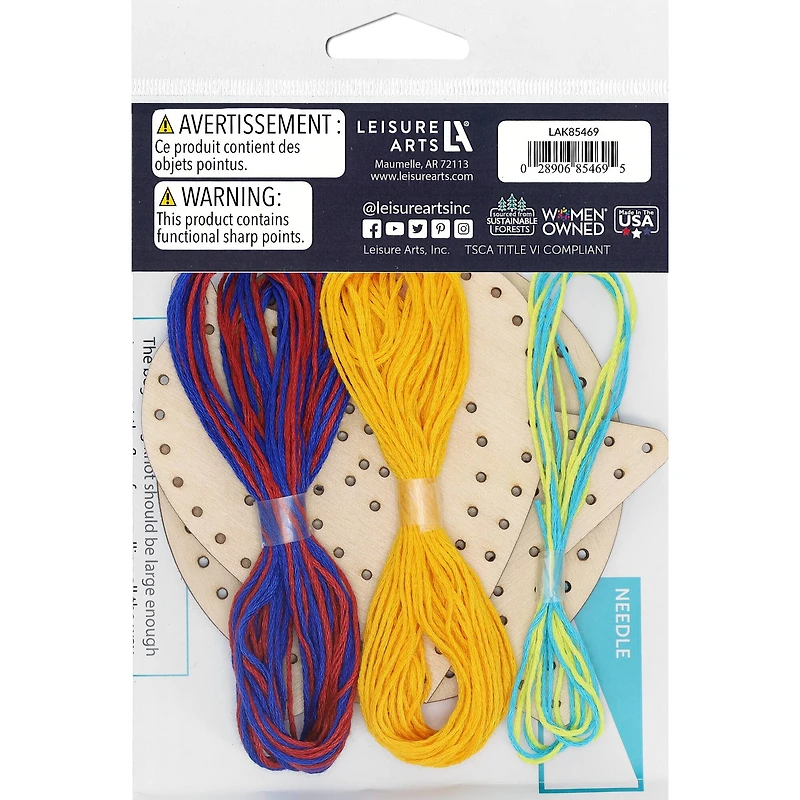 Leisure Arts® Beginner Basic Shapes 3 Piece Wood Stitchery Ornament Kit