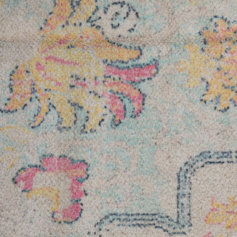 Hello Honey® 4ft. x 6ft. Cotton Chenille Distressed Print Rug with Fringe