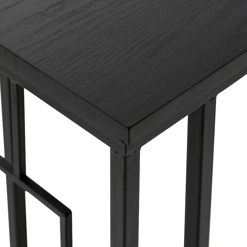 26" Black Metal Contemporary Accent Table