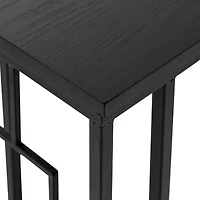 26" Black Metal Contemporary Accent Table